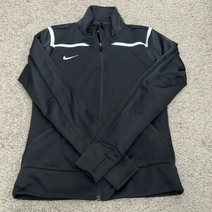 Nike gray with white stripe zip up Dri-fit jacket